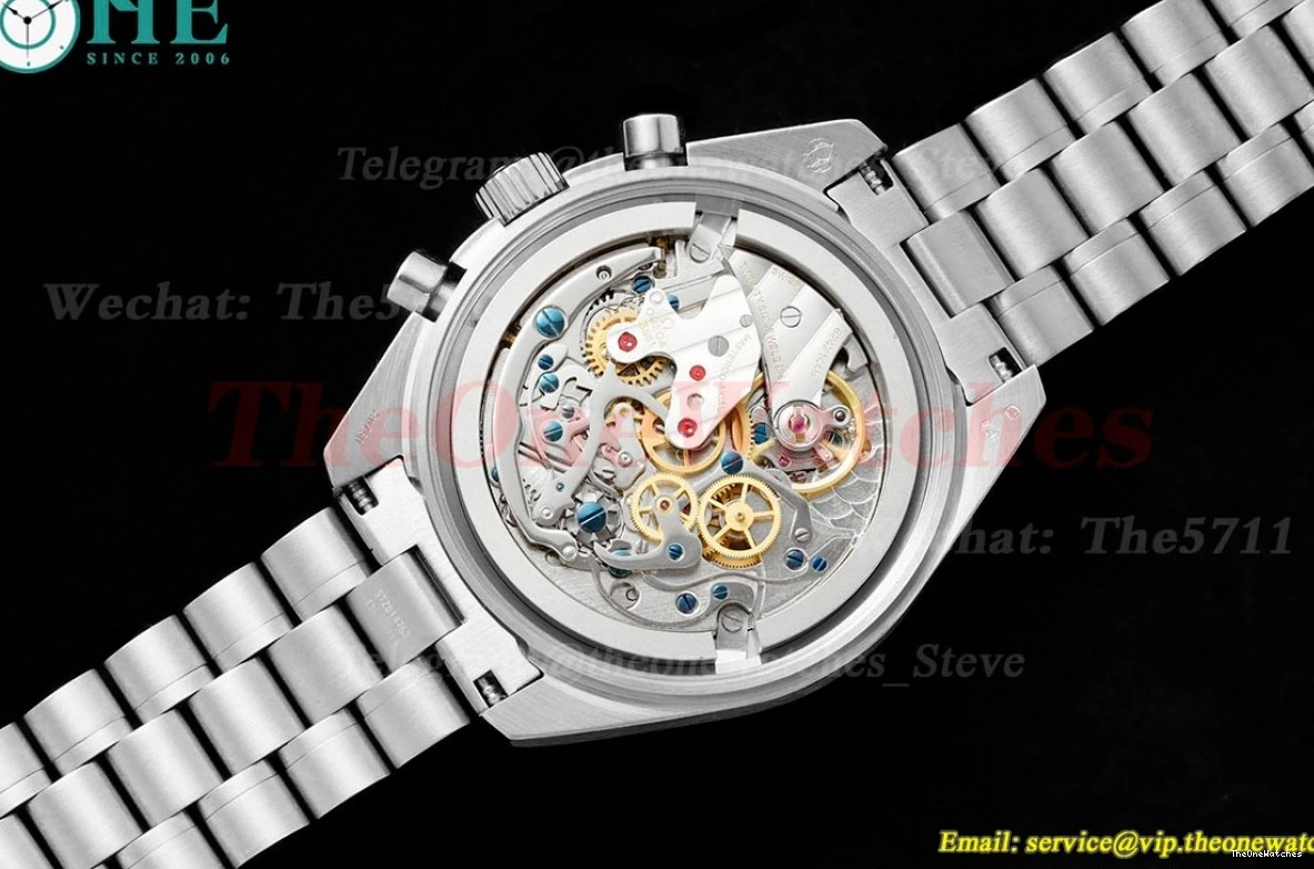 SS RMF White A7750 Mod SS Speedmaster Dial 41mm 0203